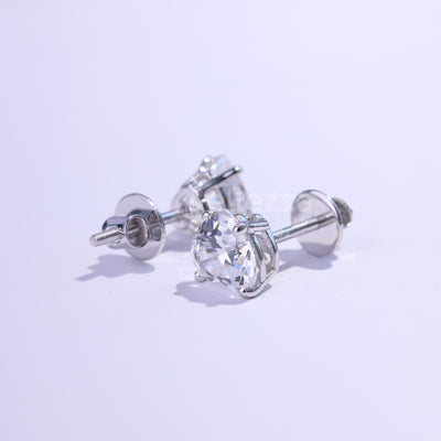 2.0CTW Heart Cut Solitaire Moissanite Stud Earrings