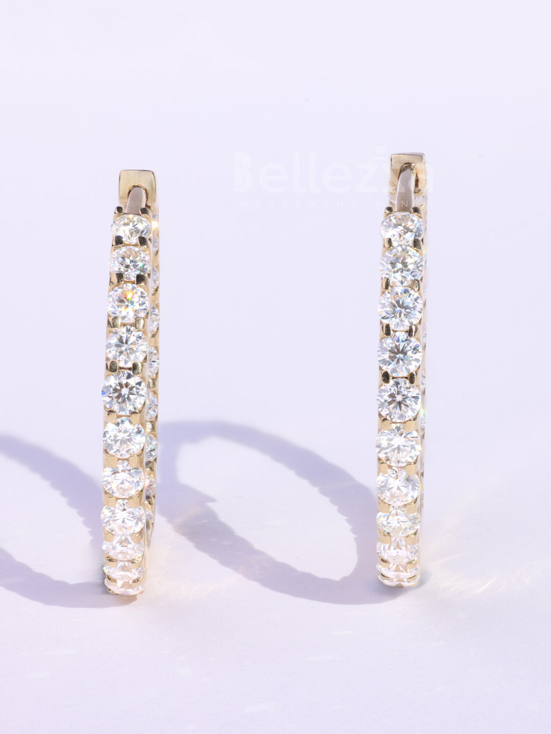 1.20TCW Round Diamond Party Wear Moissanite Hoops Earrings