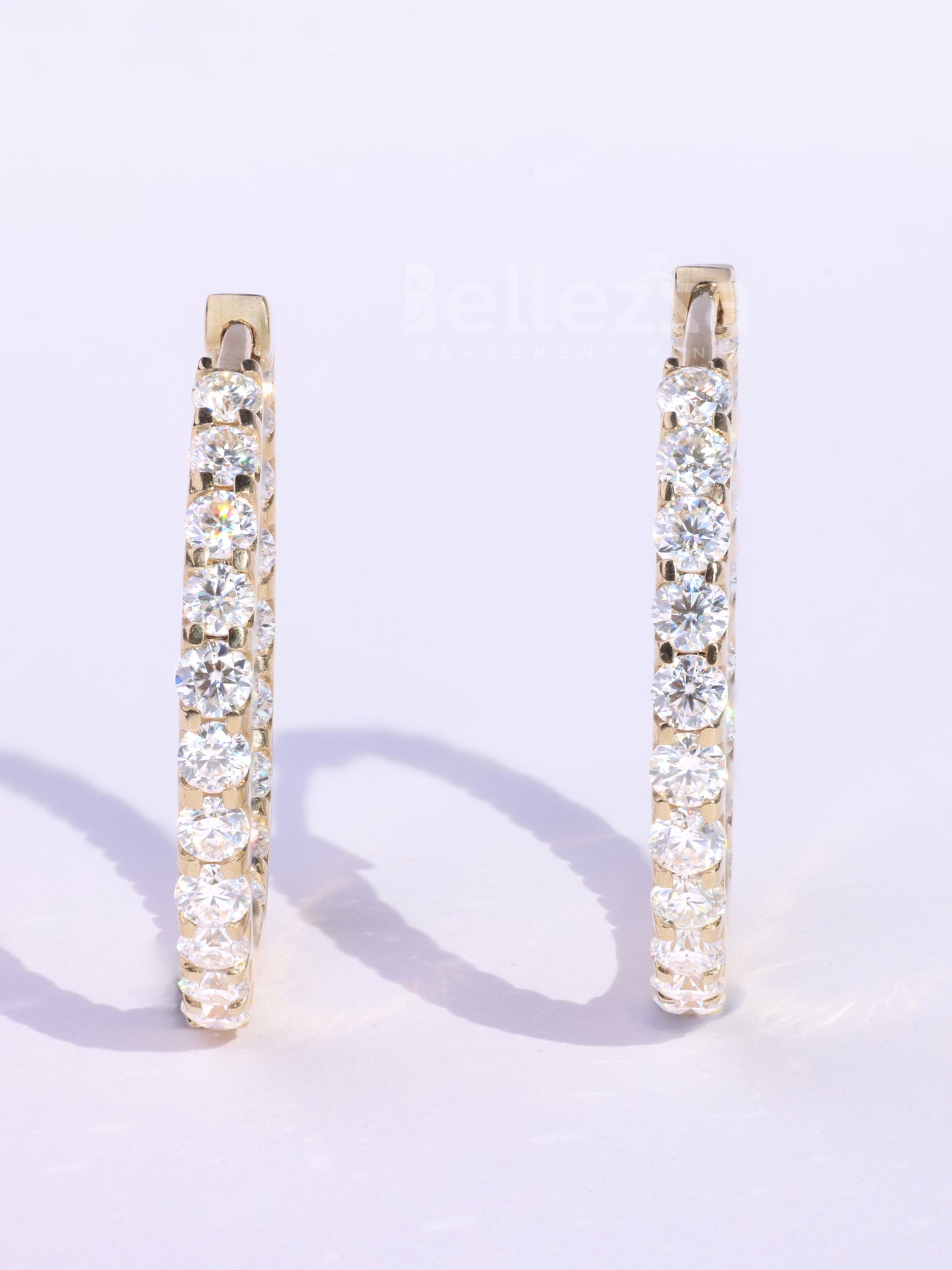 1.20TCW Round Diamond Party Wear Moissanite Hoops Earrings