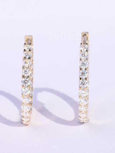 1.20TCW Round Diamond Party Wear Moissanite Hoops Earrings