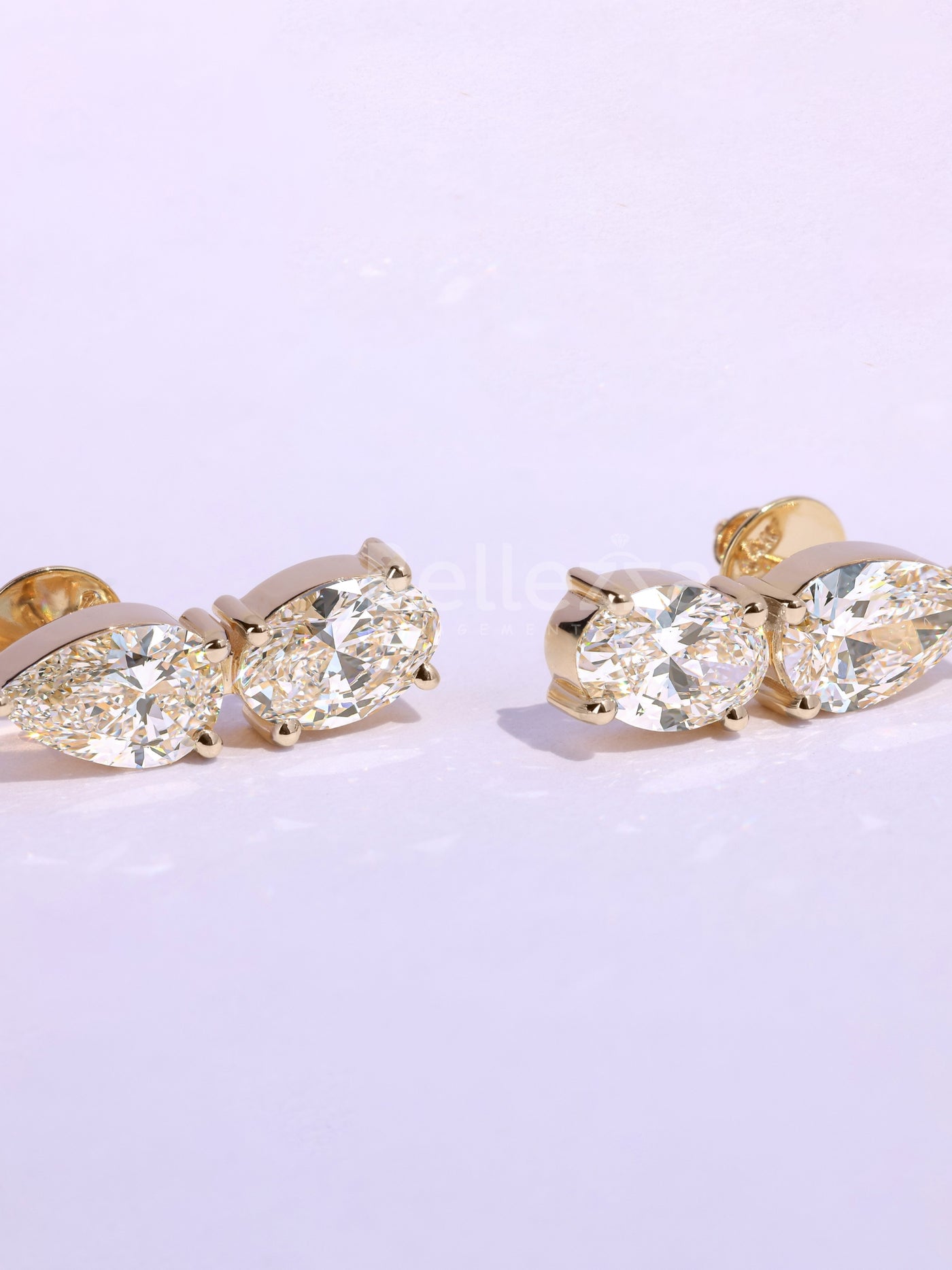 Pear & Oval Cut Moissanite Stud Party Wear Earrings