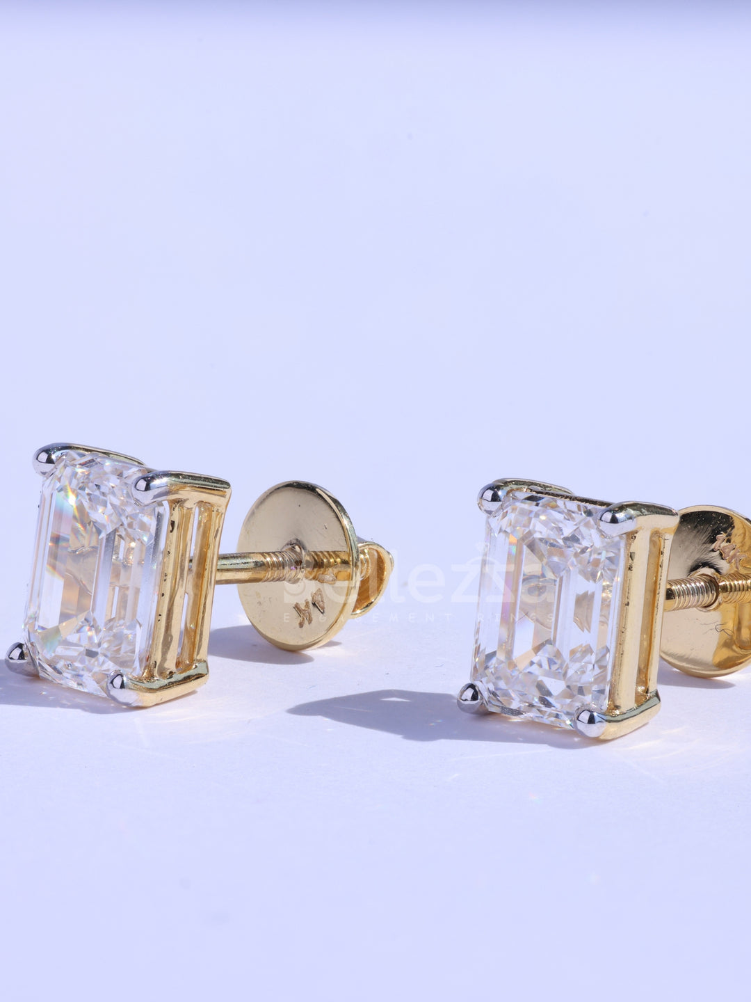 1.0CT Emerald Cut Solitaire Moissanite Stud Earrings For Her