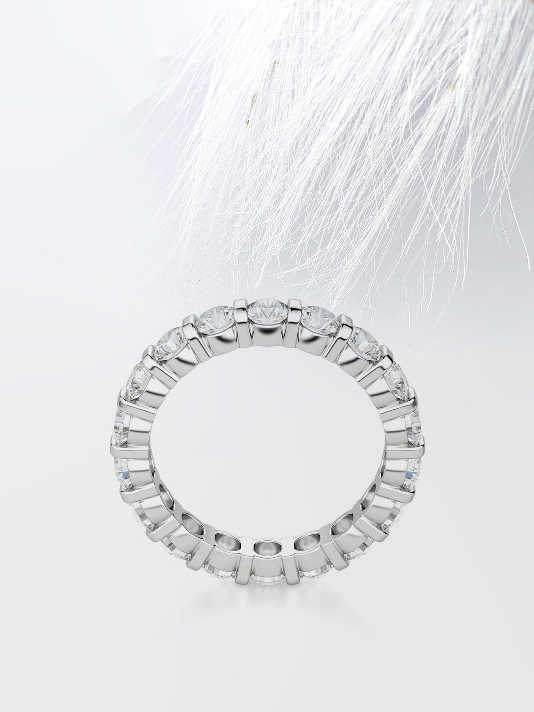 Round Cut Bar Set Diamond Wedding Band For Women