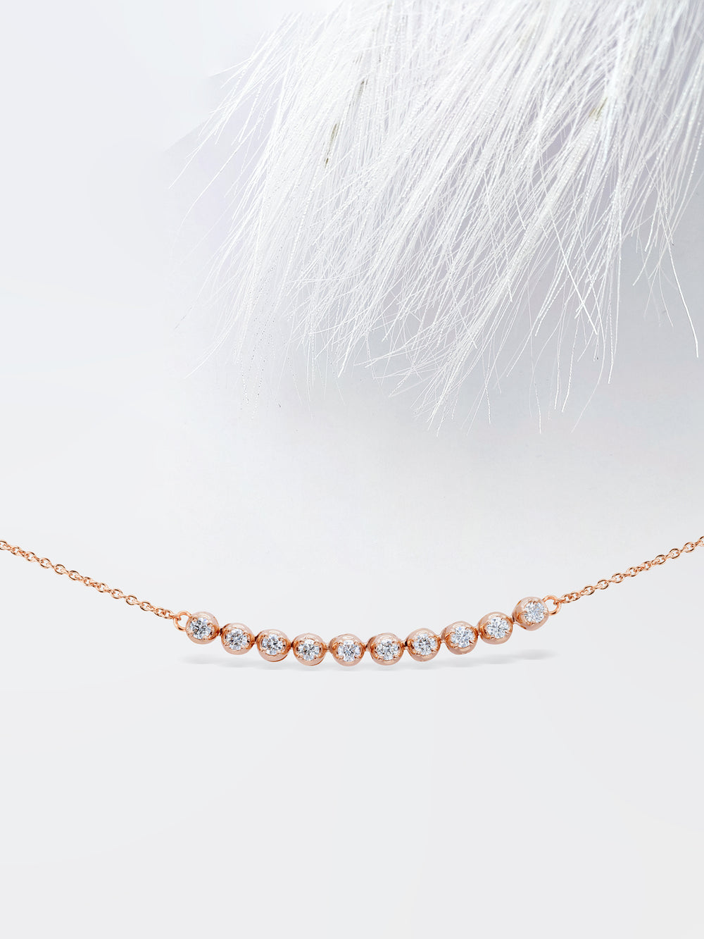 Flexible Round Cut Diamond Moissanite Bezel Necklace