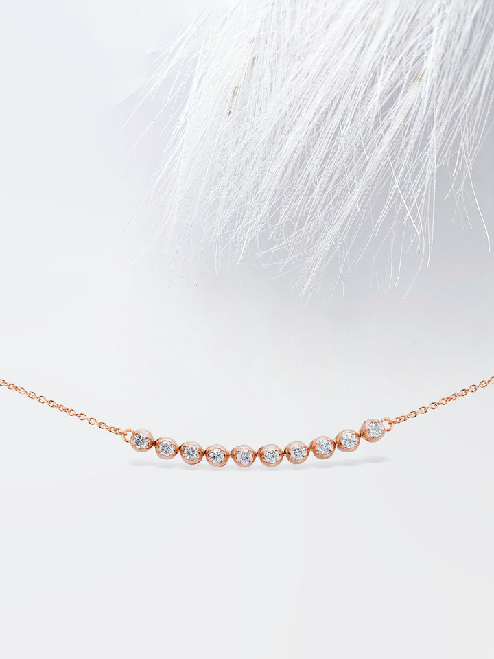 Flexible Round Cut Diamond Moissanite Bezel Necklace