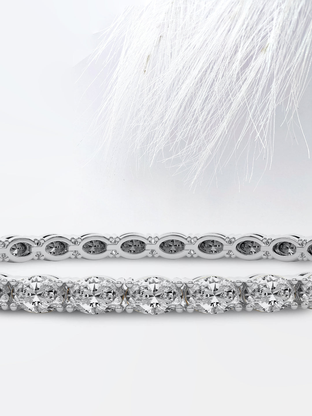 5.0ct Oval Cut Tennis Moissanite Diamond Bracelet, 14k Yellow Gold