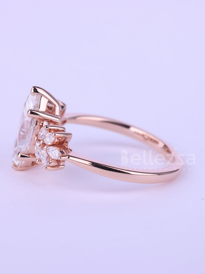 1.50CT-2.50CT Marquise Cut Nature Inspired Moissanite Engagement Ring