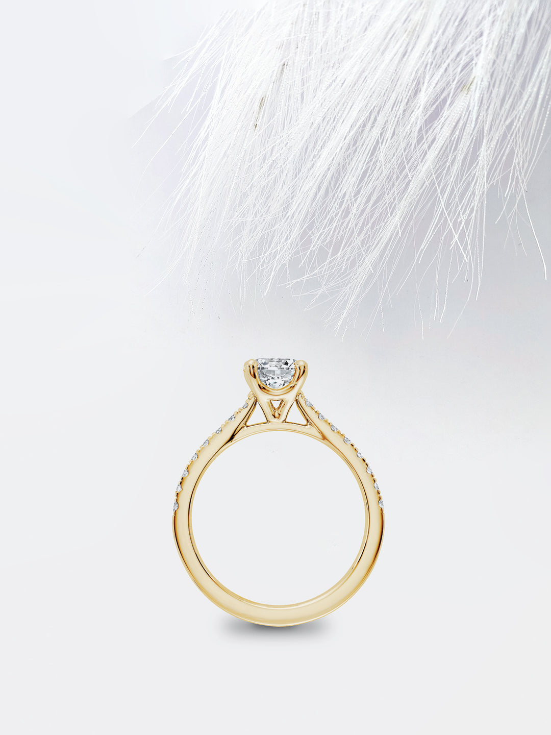 0.75CT Round Cut Pave Moissanite Diamond Engagement Ring For Women