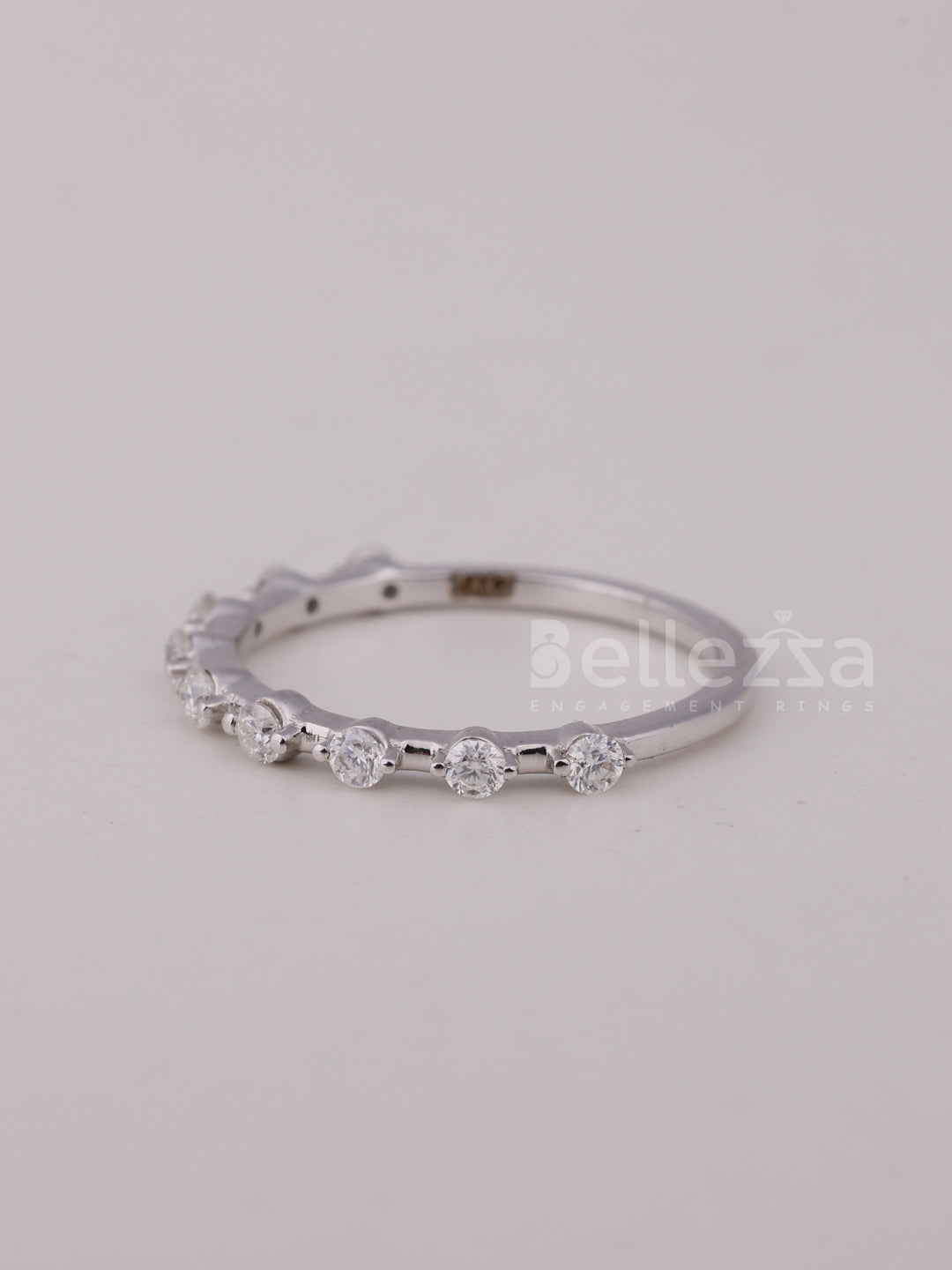 Round Cut Petite Pave Setting Moissanite Wedding Band