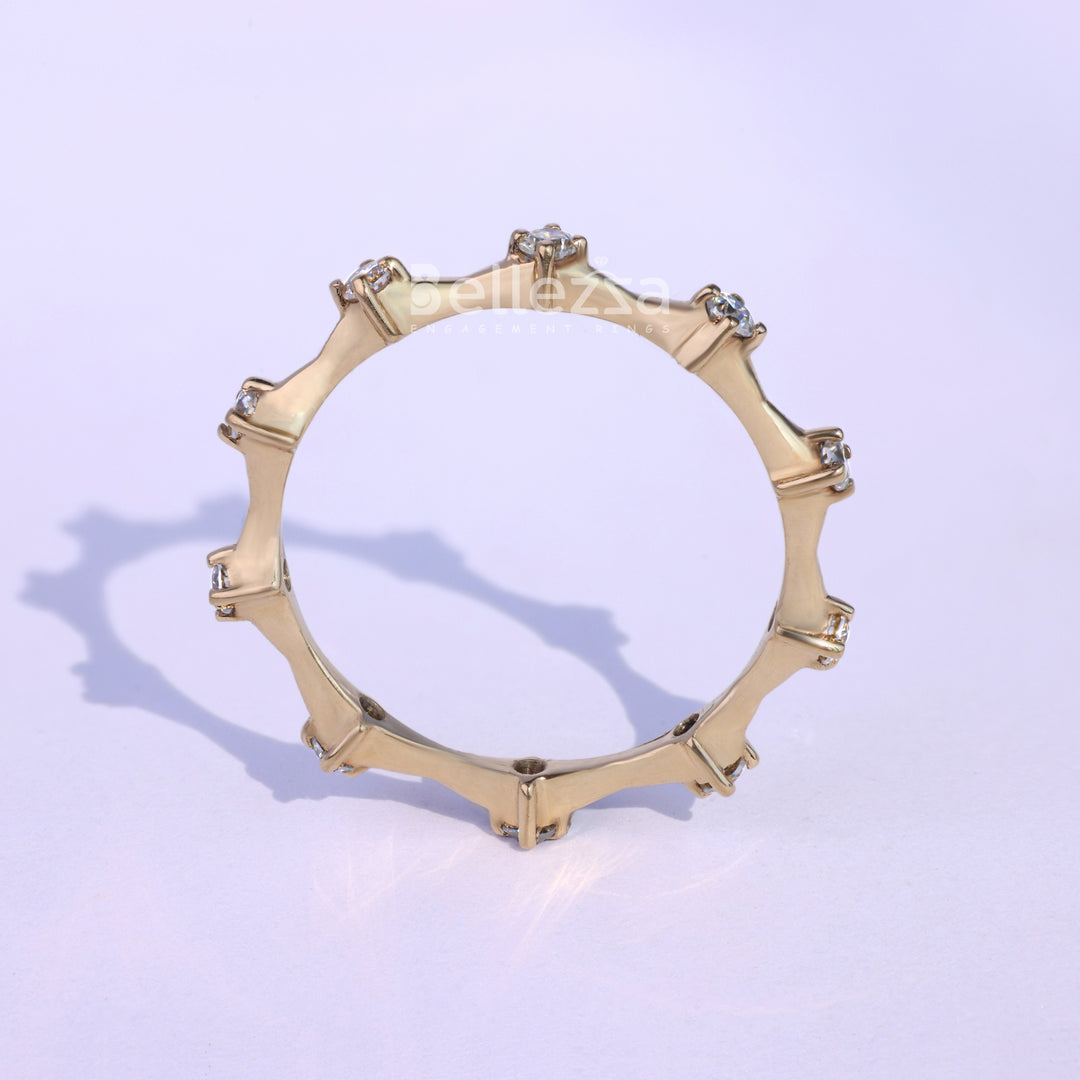 Round Diamond Full Eternity Petite Pave Wedding Band - Ready To Ship