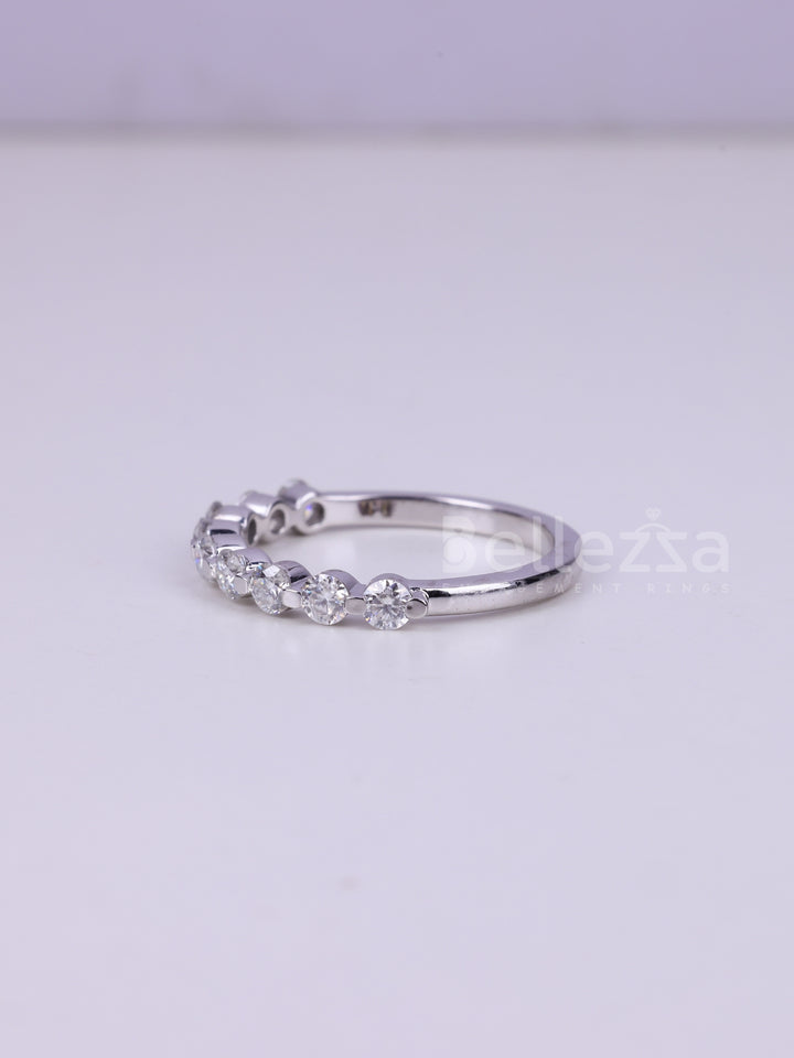 0.40TCW Round Cut Half Eternity Wedding Band For Her
