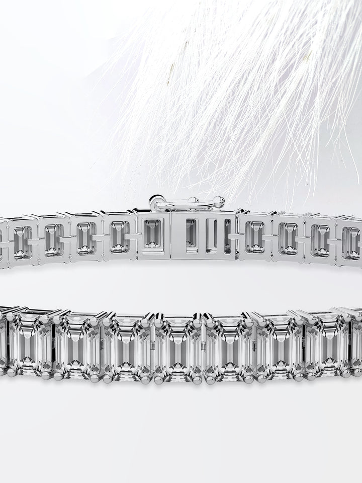 10ct Emerald Cut Tennis Moissanite Diamond Bracelet For Women