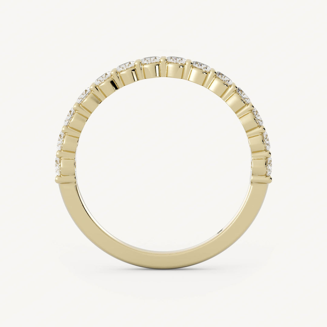 0.50 TCW Oval Half Eternity Diamond Wedding Band