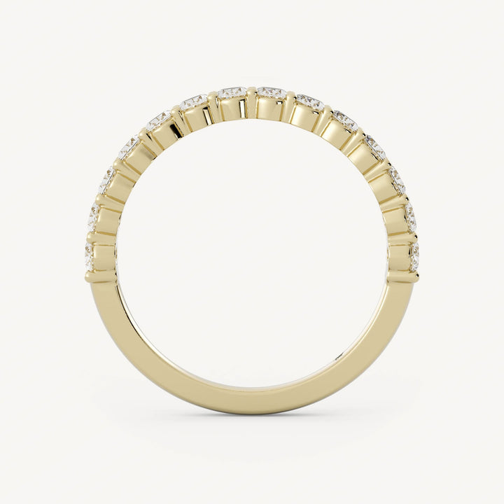 0.50 TCW Oval Half Eternity Diamond Wedding Band
