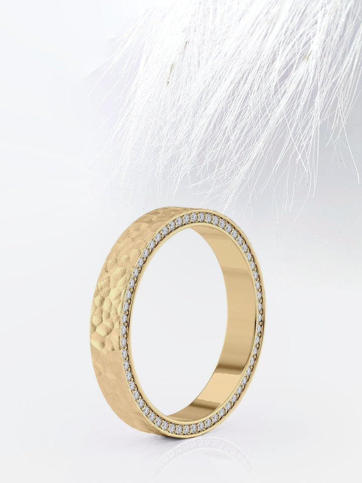 Moissanite Round Cut Channel Andrew Men's Diamond Wedding Band