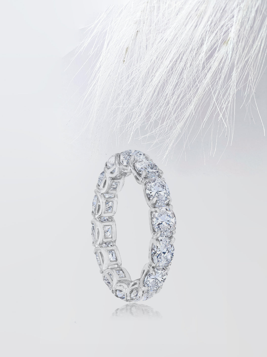 Oval Cut Eternity Diamond Wedding Band For Women