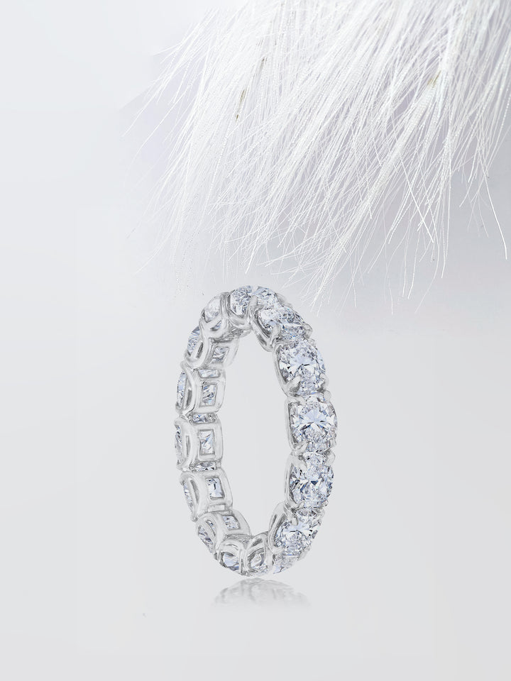 Oval Cut Eternity Diamond Wedding Band For Women