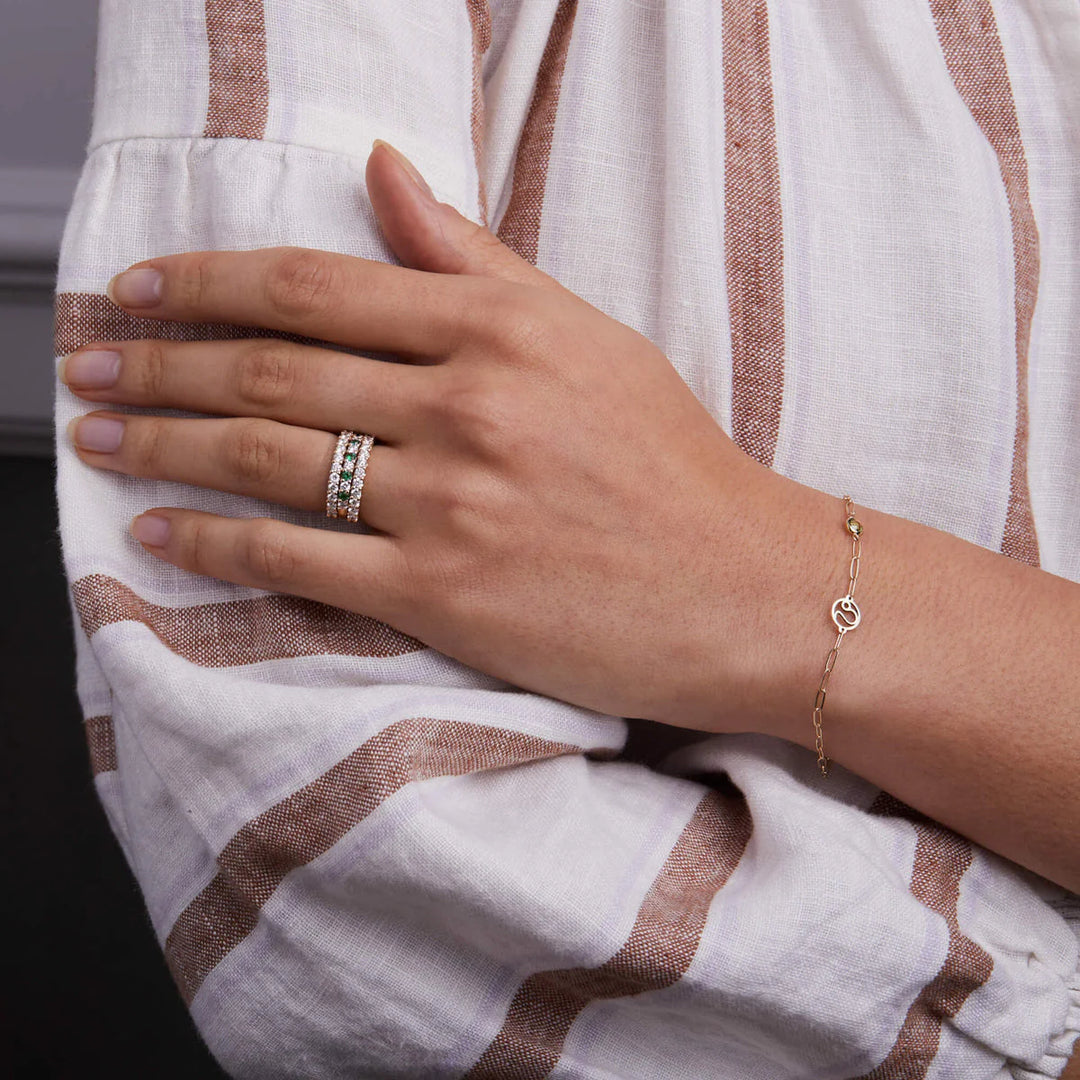 1.32TCW Round Diamond Eternity Moissanite May Birthstone Wedding Band