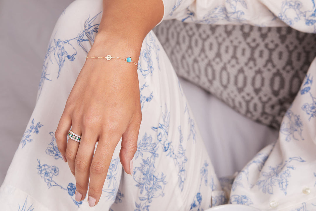 0.25CT Round Cut Customized Moissanite December Birthstone Bracelet