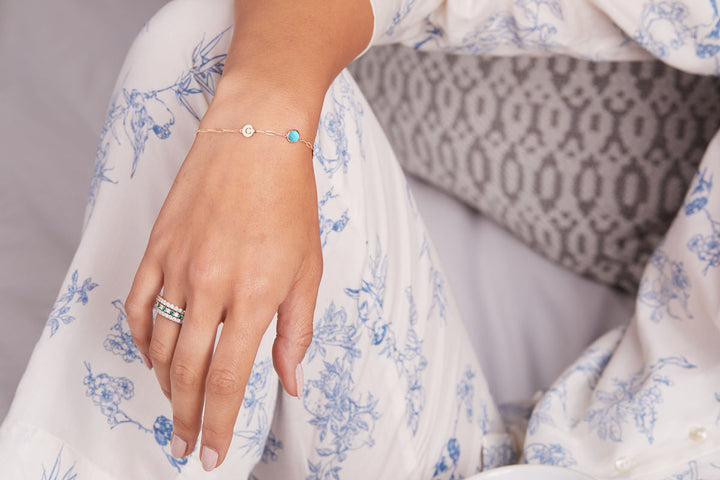 0.25CT Round Cut Customized Moissanite December Birthstone Bracelet