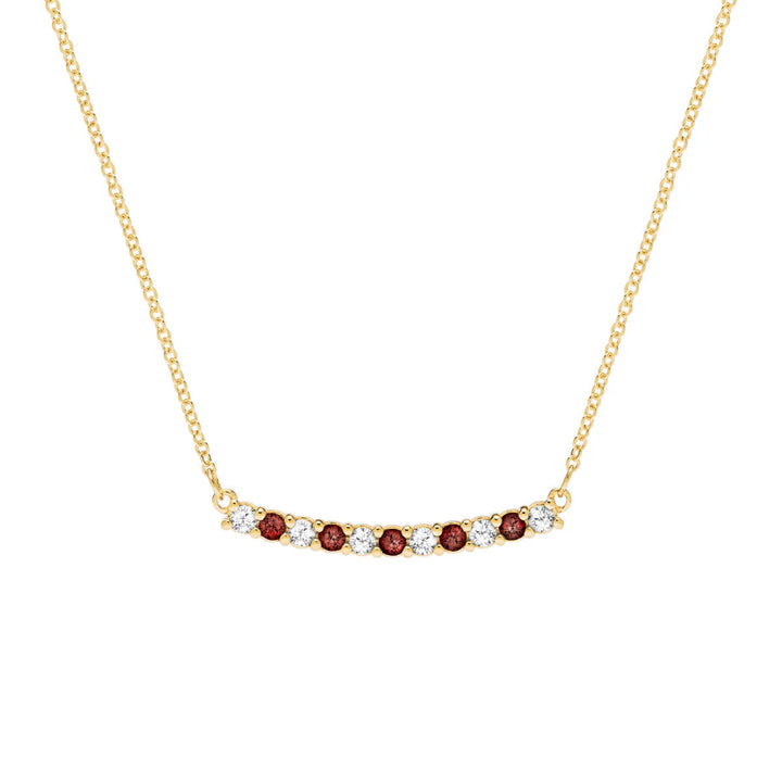 1.40TCW Round Garnet Moissanite Diamond January Birthstone Necklace