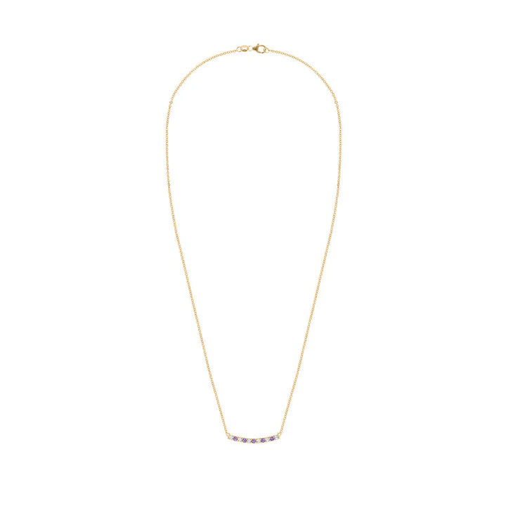 1.35TCW Round Amethyst Moissanite Diamond February Birthstone Necklace