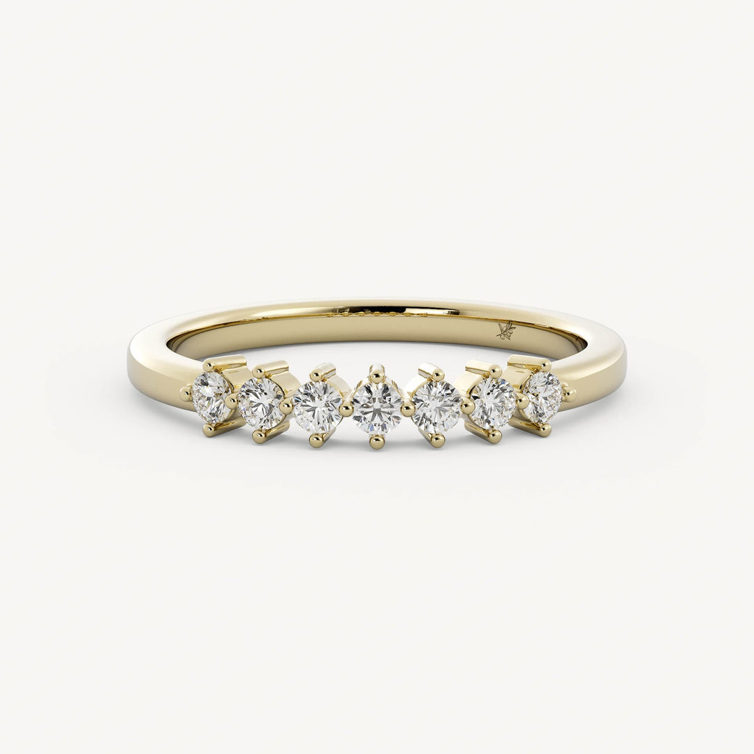 0.20 TCW Round 7 Stone Diamond Wedding Band