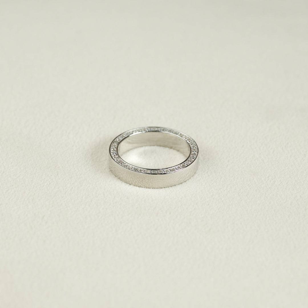 Round Cut Channel Moissanite Men's Diamond Wedding Band