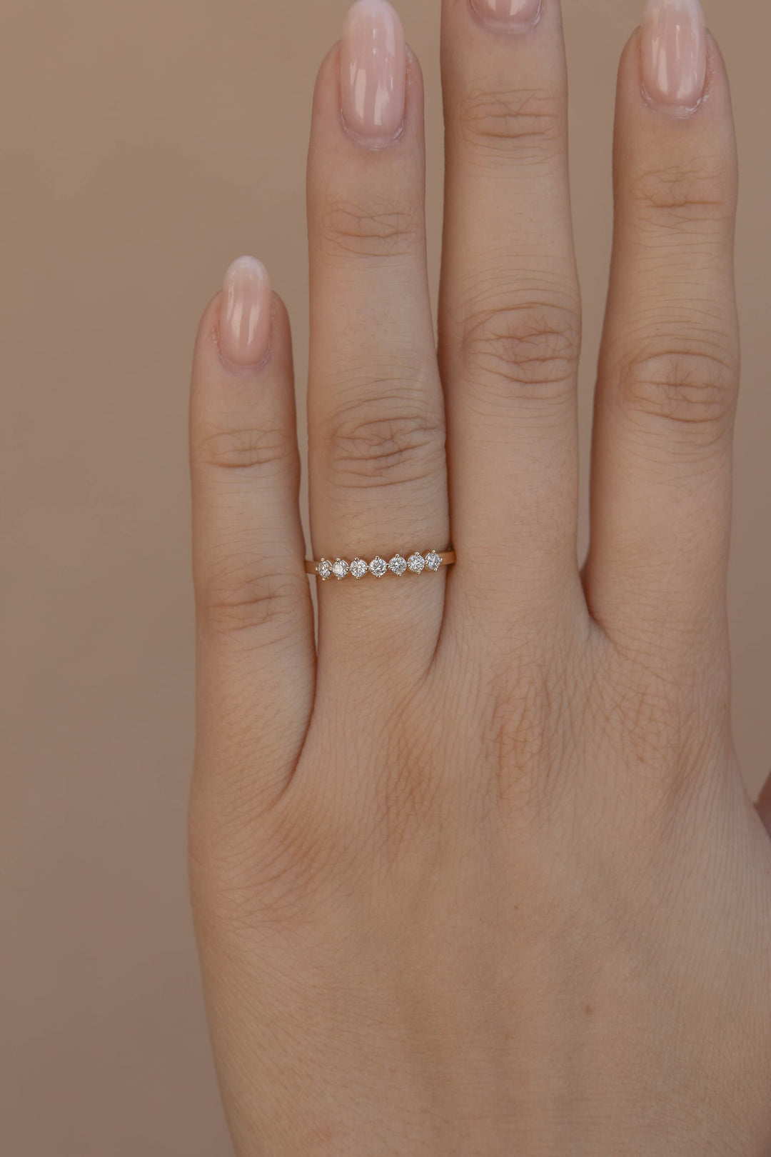 0.20 TCW Round 7 Stone Diamond Wedding Band