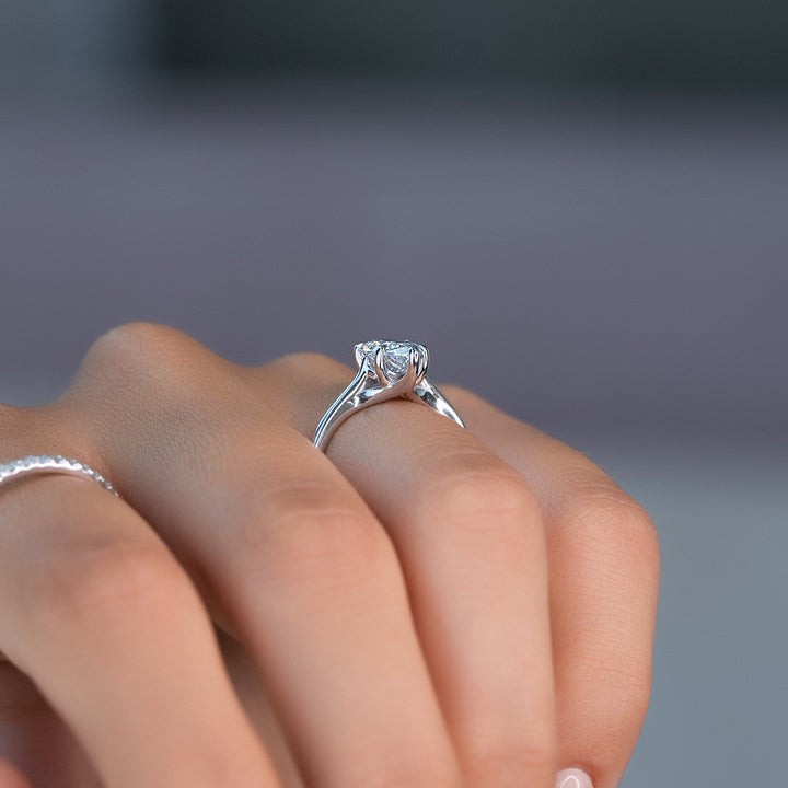 1.50-3.50  CT Pear  Lab Grown Diamond Solitaire Engagement Ring