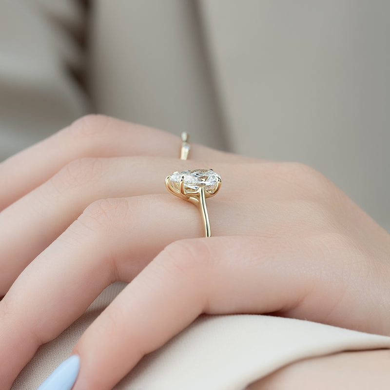 1.50-3.50  CT Pear  Lab Grown Diamond Solitaire Engagement Ring
