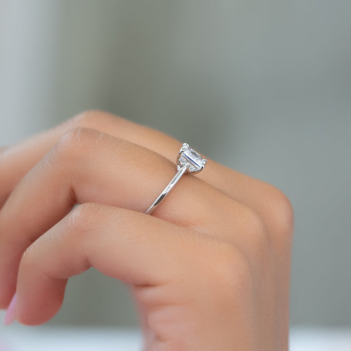 1.0-3.0 CT Radiant  Lab Grown Diamond Solitaire Engagement Ring
