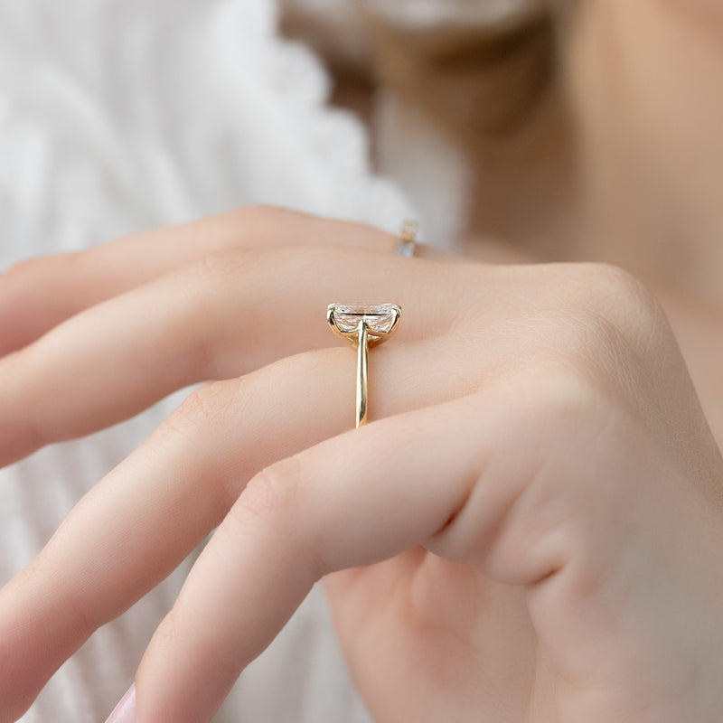 1.0-3.0 CT Radiant  Lab Grown Diamond Solitaire Engagement Ring