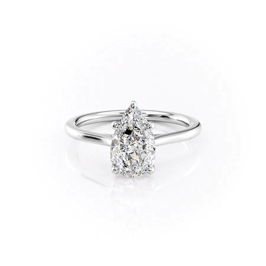 1.50-3.50  CT Pear  Lab Grown Diamond Solitaire Engagement Ring