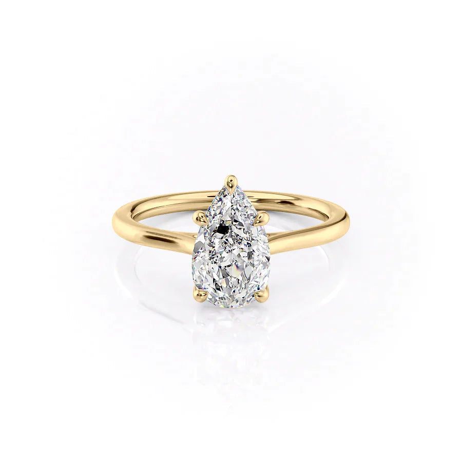 1.50-3.50  CT Pear  Lab Grown Diamond Solitaire Engagement Ring