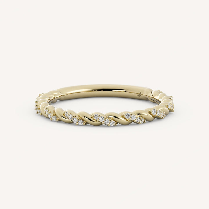 0.10 TCW Round Twisted Diamond Wedding Band