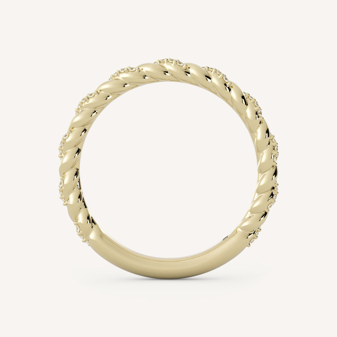0.10 TCW Round Twisted Diamond Wedding Band
