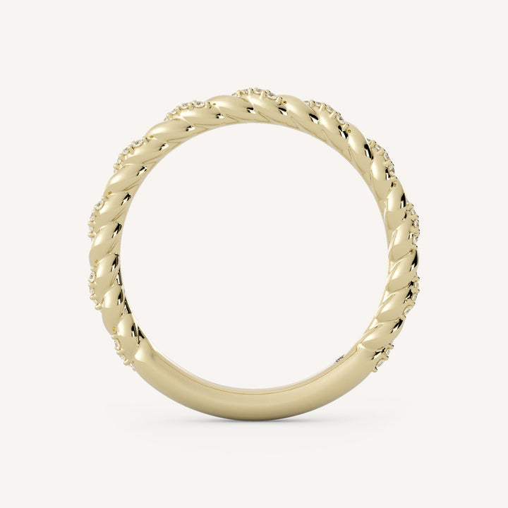 0.10 TCW Round Twisted Diamond Wedding Band