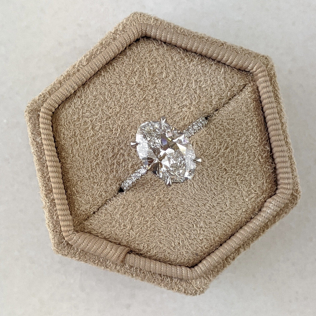 1.0-3.05 CT Oval Diamond Pave Engagement Ring