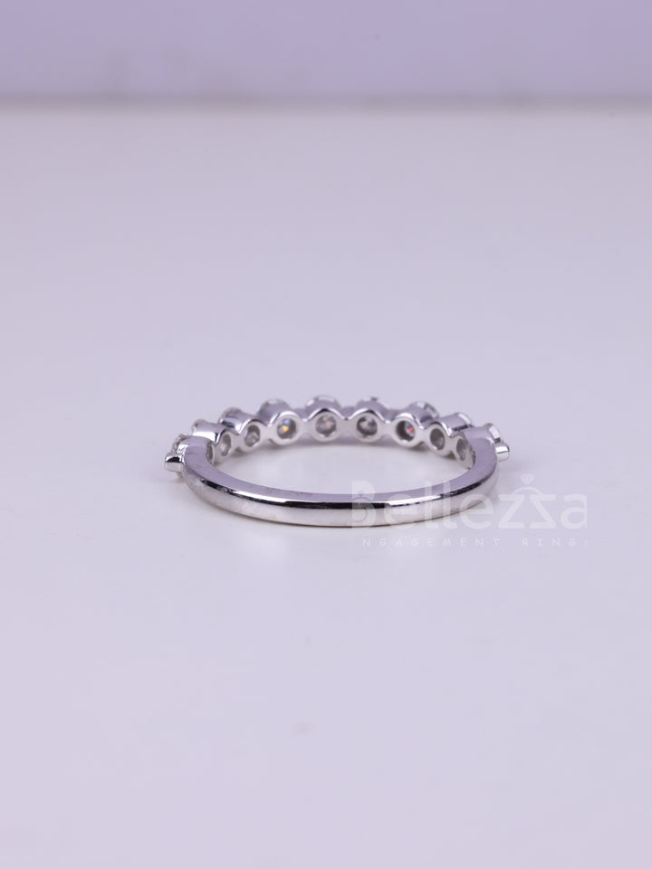 0.40TCW Round Cut Half Eternity Wedding Band For Her