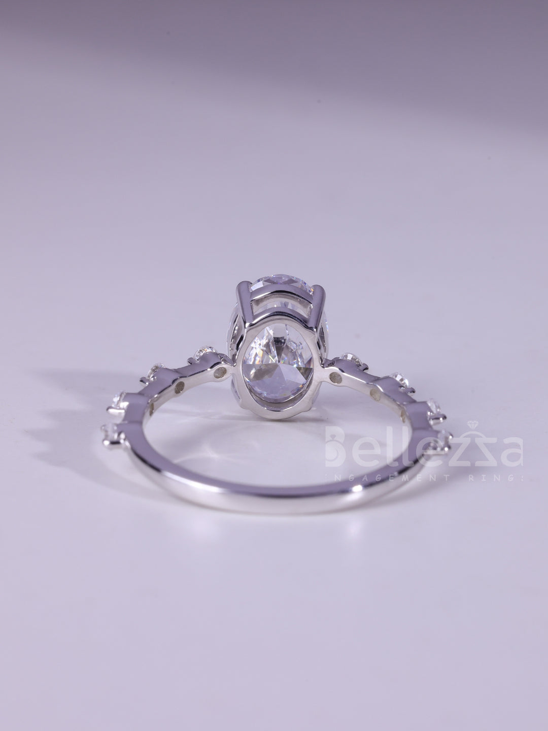 1.20CT Oval Cut Moissanite Petite Pave Setting Engagement Ring