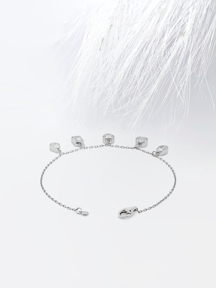 4.0ct Mix Shape Moissanite Bezel Set Diamond Bracelet For Her