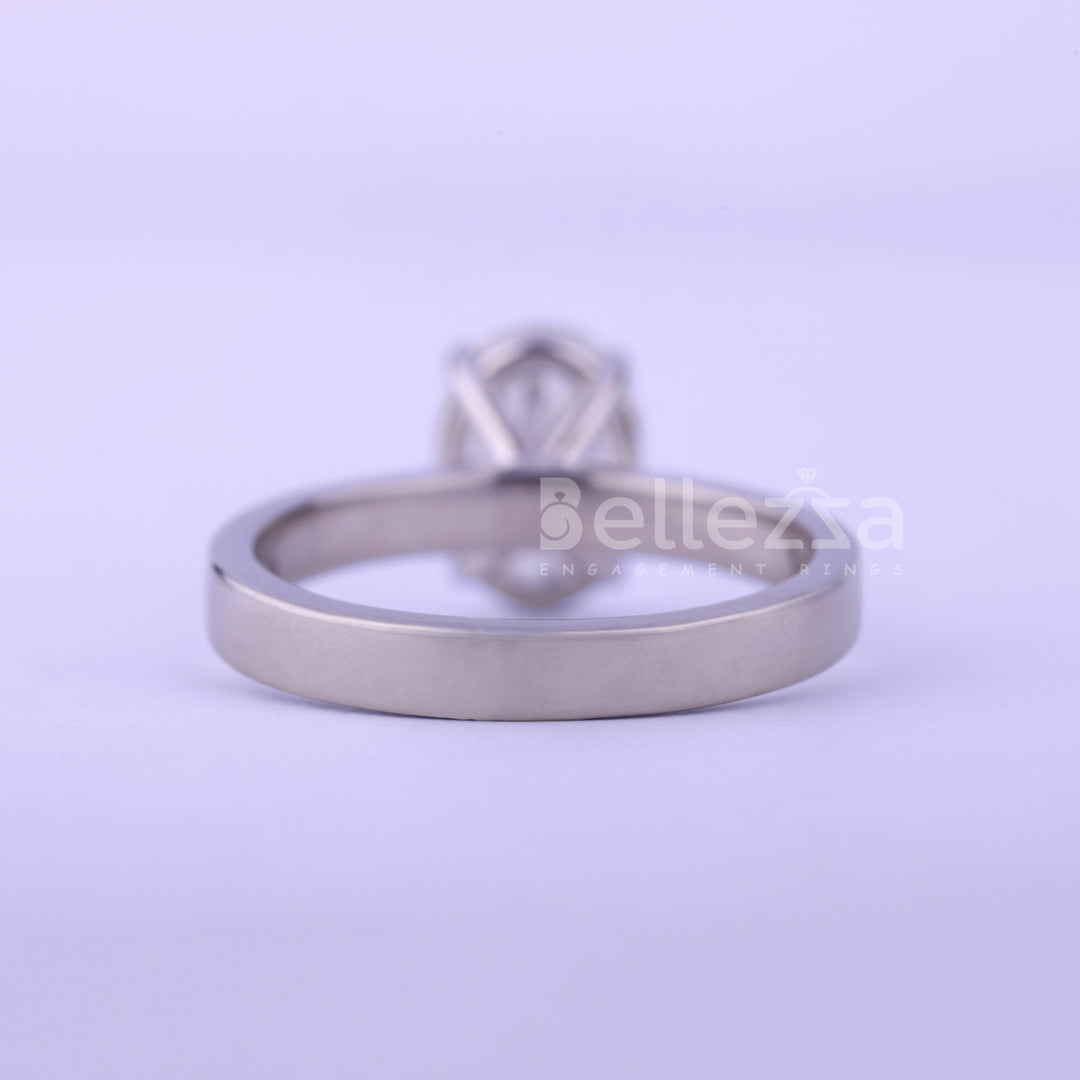 2.0CT Oval Cut Wide Band Moissanite Engagement Ring - Ready To Ship