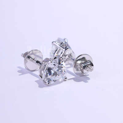 2.0CTW Heart Cut Solitaire Moissanite Stud Earrings