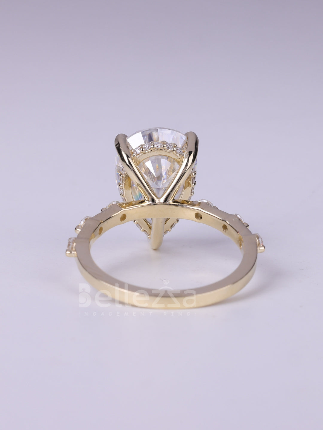 2.50CT Pear cut Pave Setting Moissanite Diamond Engagement Ring