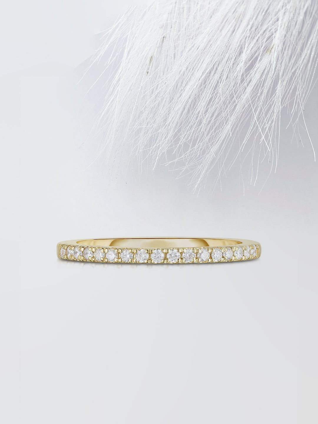 Round Cut Half Eternity Diamond Wedding Band, Anniversary Gift For Her