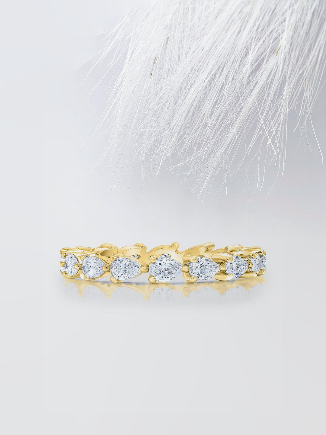 Pear Cut Eternity Diamond Wedding Band For Women