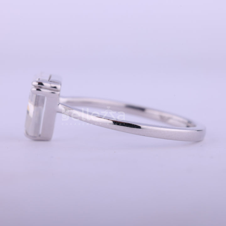 1.0CT Shield Cut Diamond Moissanite Solitaire Engagement Ring