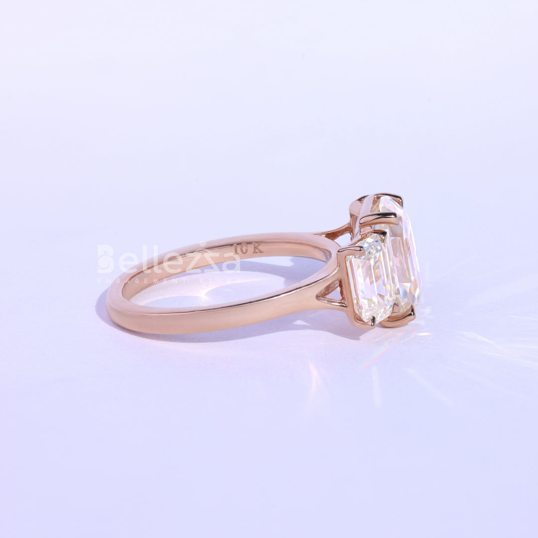 2.0CT Emerald Cut Three Stone Engagement Ring - Ready To Ship