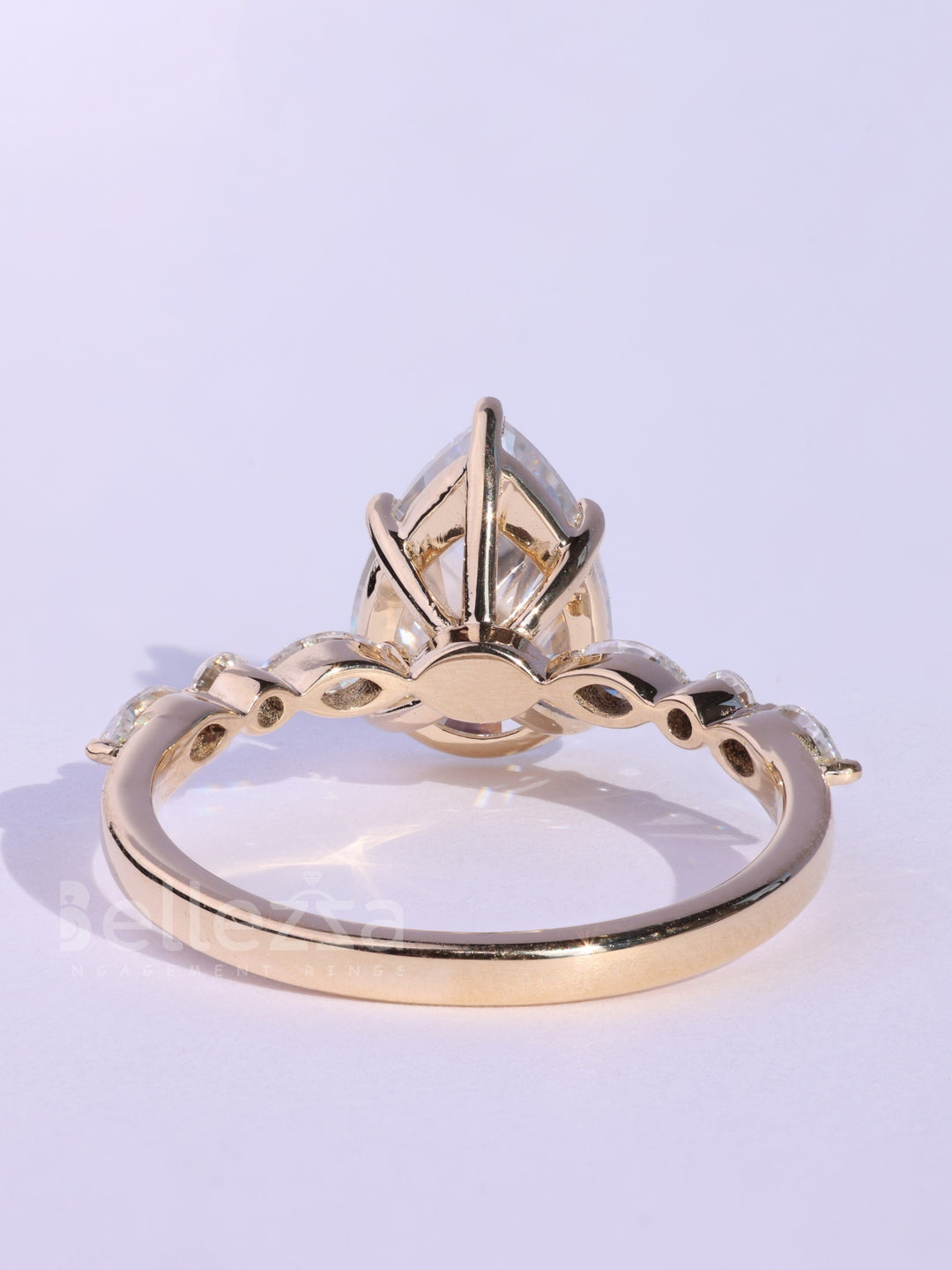 1.50CT Pear Cut Diamond Moissanite Pave Setting Engagement Ring